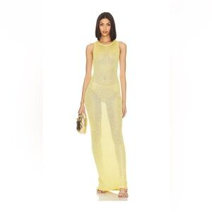 Asta Resort Natalia chartreuse sequin yellow dress small NWT